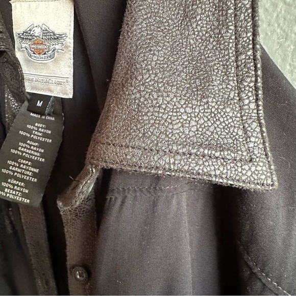 Harley Davidson black button up long sleeve - Picture 3 of 7